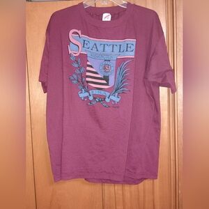 Jerzees Mens Maroon Graphic T Shirt Seattle XXL